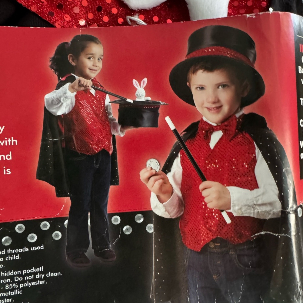 Melissa & Doug Kids Magician Costume Set with Red Vest Toddler 3-6 years old